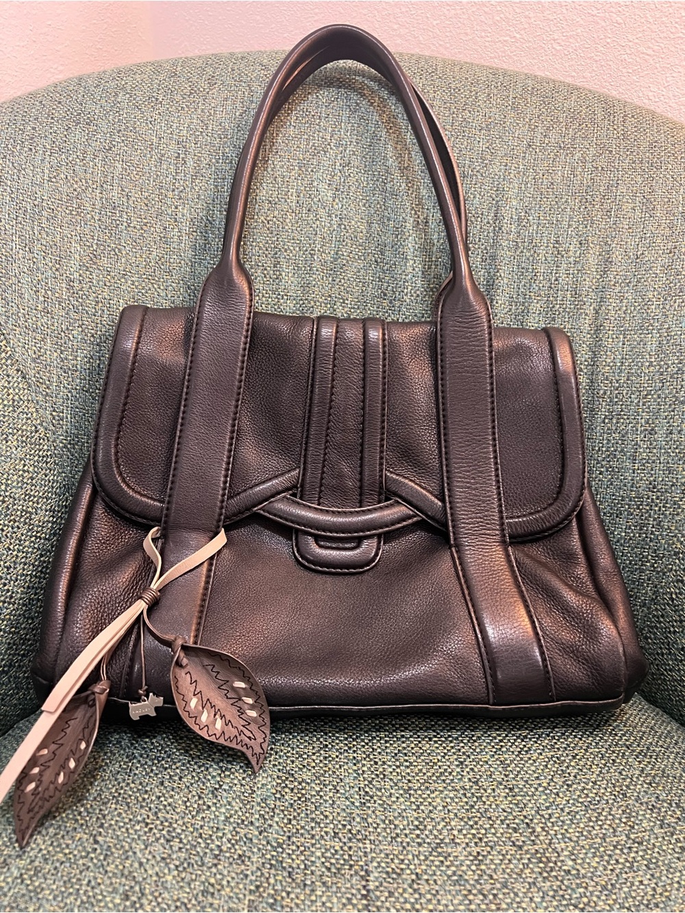 Radley London Cheadle Medium Black Leather Flap Handbag